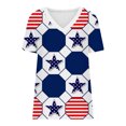 thumbnail image 4 of Moda para mujer Tops Printe Casual Loose Fit Camisetas Blusa Estampado con cuello en V Camisa Pompotops hkajfhjk466065, 4 of 5
