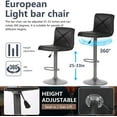 thumbnail image 3 of FDW Bar Stools Set of 2 Counter Height Swivel Stool PU Leather Modern Height Adjustable Swivel Barstools Hydraulic Chair Bar Stools,Black, 3 of 7