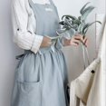 thumbnail image 5 of Cotton and Line Kitchen Cooking Aprons Dress for Women with Pockets Cute for Baking Painting Gardening Cleaning,Light Blue, 5 of 5