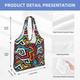 thumbnail image 2 of Xecao's Geometry Canvas Tote Bag is a versatile choice for women, serving as a stylish beach bag, shopping bag,and reusable grocery bag., 2 of 5