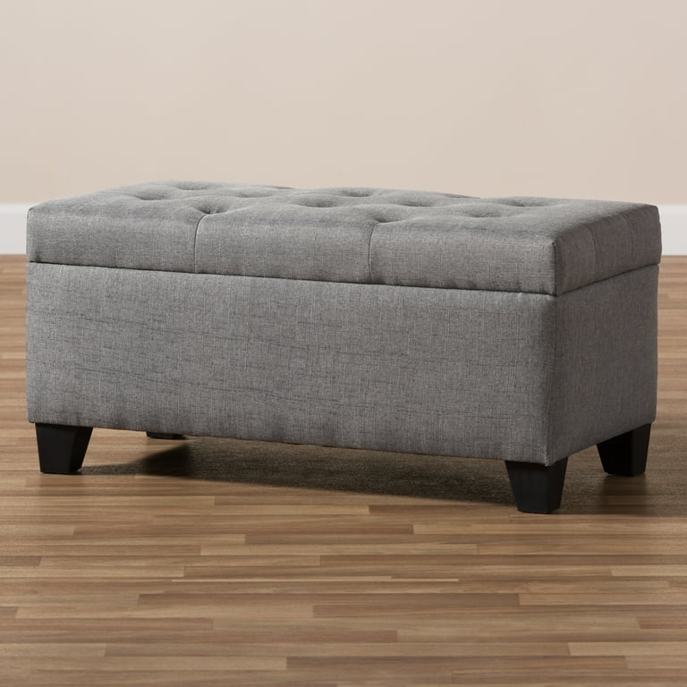 Baxton studio michaela modern and contemporary grey cheap fabric upholstered storage ottoman