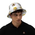 thumbnail image 5 of Yiaed Gnomes Honey Bee Print Reflective Stripe Bucket Hat Unisex Funny Outdoor Fisherman Cap Beach Sun Hat, 5 of 5