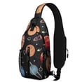 thumbnail image 1 of Planet Moon Rocket Sling Bag, Galaxy Space Backpack for Travel, Astronaut Crossbody Daypack with Starry Night Design, 1 of 6