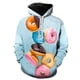 thumbnail image 2 of Sudadera con capucha con estampado 3D de postres de chocolate y donas para hombre y niño, moda urbana, manga larga, unisex, para invierno, estilo Harajuku, 2 of 5