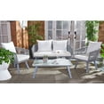 thumbnail image 2 of SAFAVIEH Belmi Outdoor Patio 4 Piece Conversation Set, Grey/Beige, 2 of 5