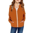 thumbnail image 4 of REDARER Girls Hooded Zip-Up Sweatshirt, Casual Fall Jacket with Front Pockets, Lightweight Outerwear for Everyday Wear,Size:6-7 Years, 4 of 4