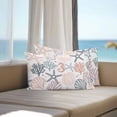 thumbnail image 3 of Orange Grey Coastal Lumbar Pillow Covers 20x12 Inch Set of 2, Summer Beach Coral Shell Ocean Waterproof Outdoor Pillow Covers, Decorative Cushion Pillowcases for Couch, Sofa, Bed, Garden, Patio, 3 of 9
