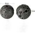 thumbnail image 2 of 100 Pcs 8mm Natural Lava Rock Beads Black Rock Gemstone Beads Undyed Loose Round Beads, 2 of 7