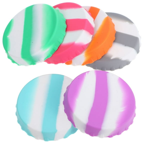 6pcs Silicone Can Covers Reusable Stopper Protector Bottle Lids for Soda Beer Juice Fits Standard Cans
