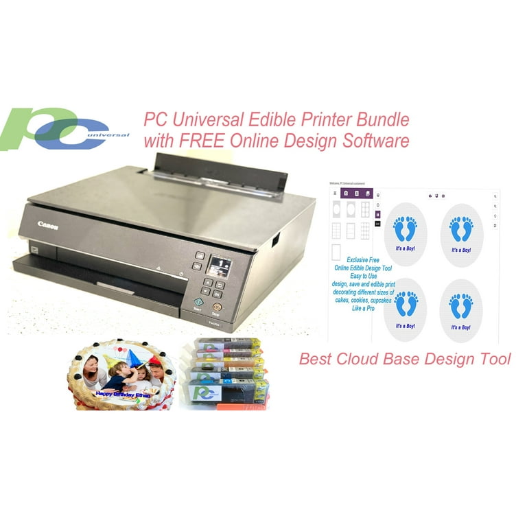 Blåt mærke sy Erfaren person PC Universal Edible Printer Bundle- Brand New All-in-1 Printer with Edible  Paper and Inks by PC Universal - Walmart.com