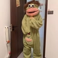 thumbnail image 4 of Guvpev Silly Big Mouth Monster Onesie Pajamas with Comb Prop, Funny Puppet Mascot Costume, Plush Cosplay One Piece Pajamas, Oversized Cozy Hooded Loungewear, 4 of 12