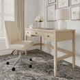 thumbnail image 5 of Martha Stewart Home Office Writing Desk with Tapered Legs in Light Natural with Antique Bronze Hardware, 5 of 12