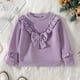 thumbnail image 1 of Cowsor Toddler Baby Girl Soft Thick Crewneck Ruffle Tops Infant Girls Cotton Long Sleeve T-Shirt, 1 of 4