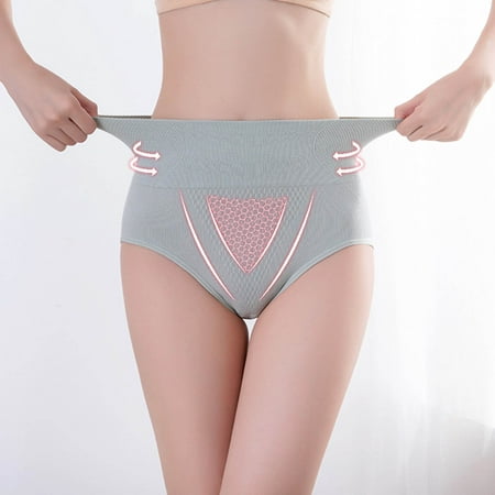 

TIANEK Comfortable Graphene Solid Color Large Size High Waist Warm Belly Hip Lift Thin Waist App Vibrating Panties Clearance