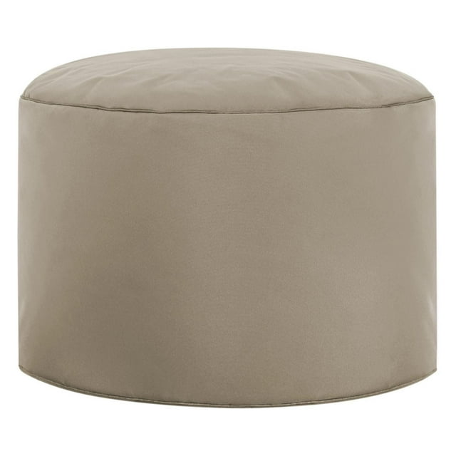 Gouchee Home Dotcom Brava Ottoman Pouf – Beige Water-Repellent Round Bean Bag Footstool with Polystyrene Beads, Made in Canada, Stylish & Lightweight for Living Room or Bedroom