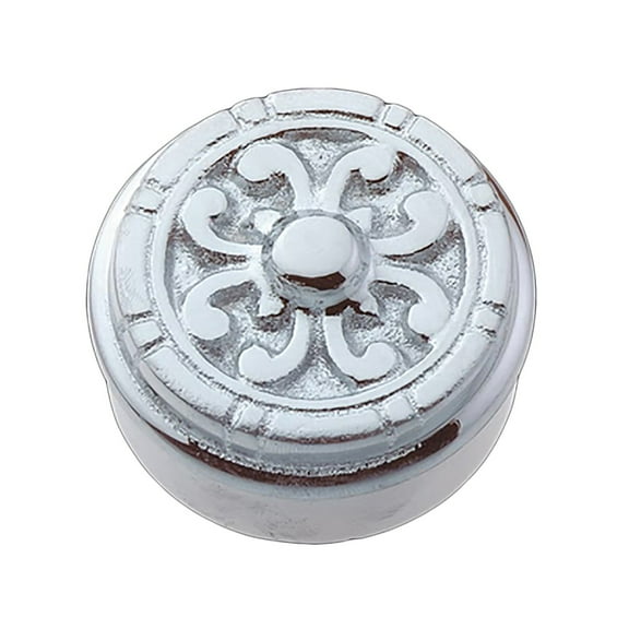 Carved Bar Rail End Plug Cap 2" OD Chrome Brass | Renovator's Supply