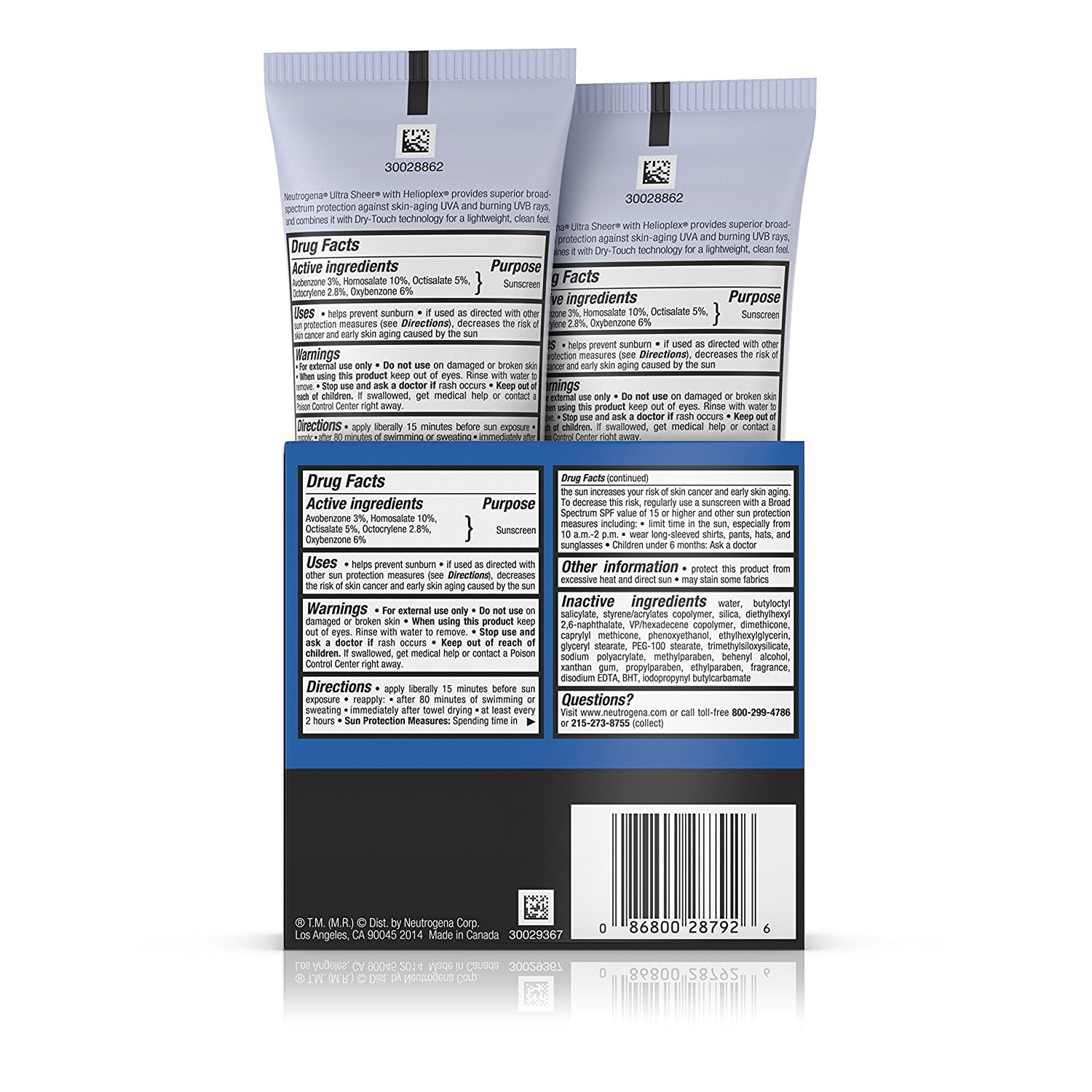 Neutrogena Ultra Sheer Dry-Touch Sunscreen Lightweight SPF 45, Pack of 2