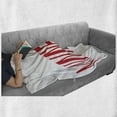 thumbnail image 6 of Minnesota Soft Flannel Fleece Blanket, Diagonally Aligned Lettering of Minnesota with Upper Case Letters Image, Cozy Plush for Indoor and Outdoor Use, 70" x 90", Vermilion and White, by Ambesonne, 6 of 6
