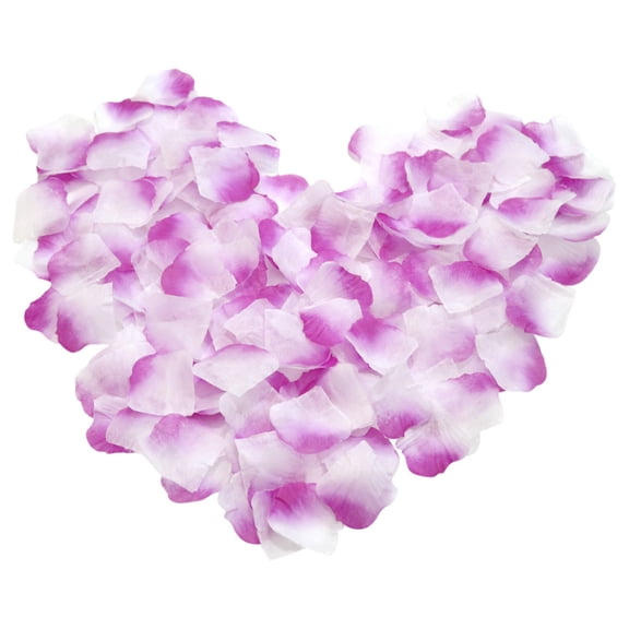 100Pcs Artificial Silk Rose Petals, Fake Flower Petals for Valentines Day Romantic Night Wedding Proposal Anniversary Engagement Party Decorations,Reusable and Easy to Clean(Purple,1.96x2.16")