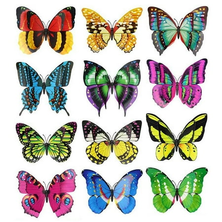 

12Pcs Butterfly Fridge Magnet Crafts Butterfly Decor Sticker 22cm