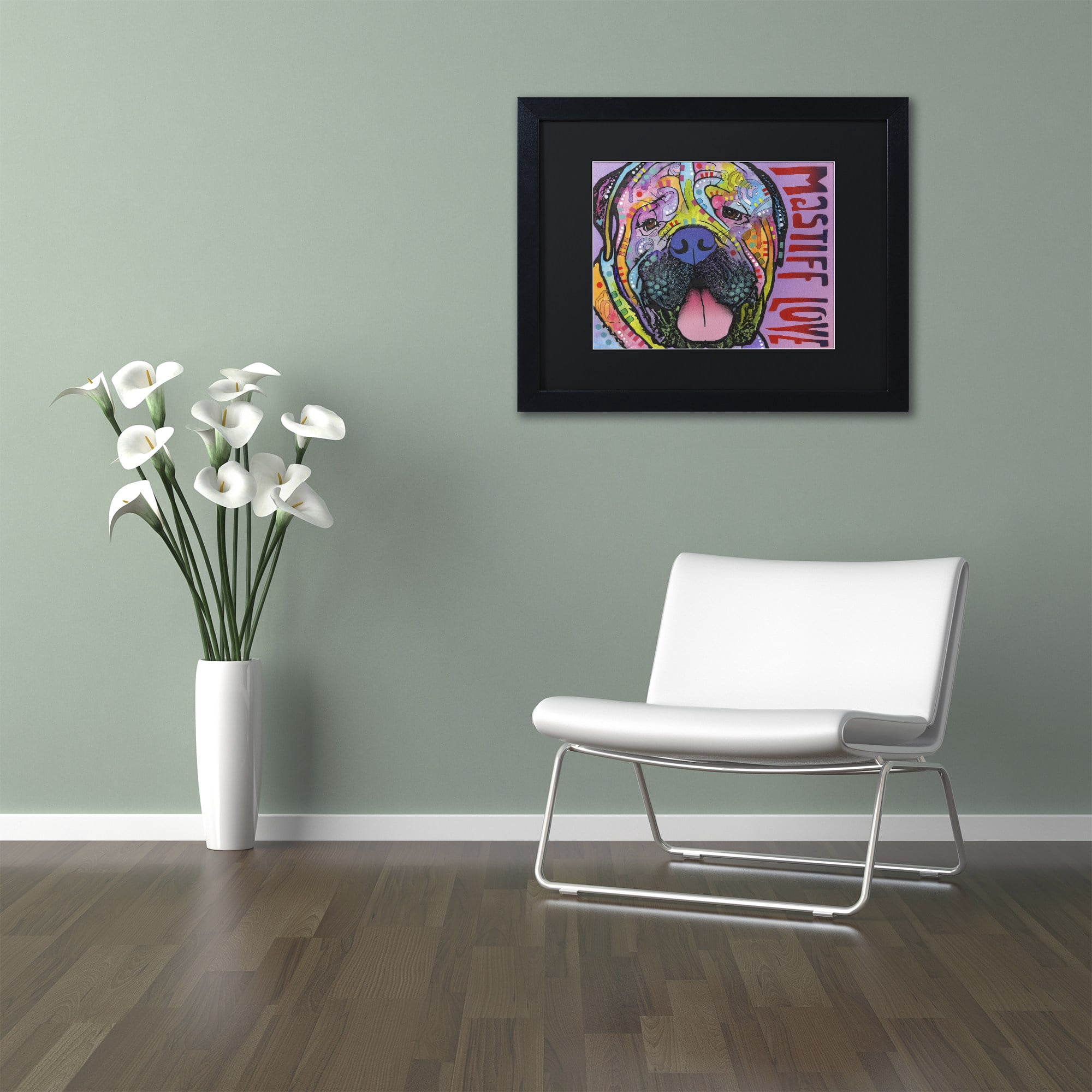 Trademark Fine Art 'Mastiff Love' Canvas Art by Dean Russo, Black Matte, Black Frame