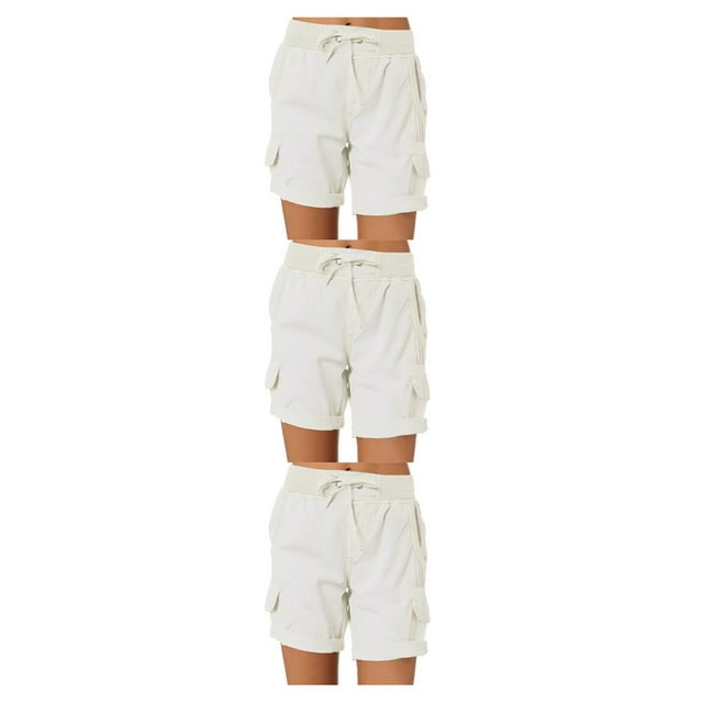 Sonducket Pantalones de carga para dama Pantalones cortos de bolsillo Cintura suelta Pantalones de verano Casual Stretch Streetwear Damas para Type1 NO1