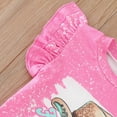 thumbnail image 6 of Tfken Outfit For Girls Toddler Ruffles Fly Sleeve T Shirt Pullover Tops Floral Printed Bell Bottoms Pants Red Girl Outfit Set Size 4-5 Years, 6 of 7