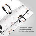 thumbnail image 3 of 2 Pack Wet Dry Bags,Charming Penguin Doodle Pattern Waterproof Reusable Dual Zipper Bags for Swimwear, Gym Clothes, Toiletries, Baby Diapers, 3 of 8