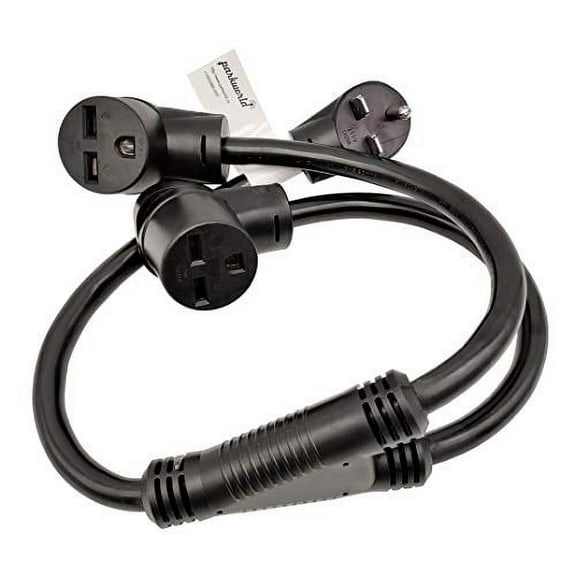Parkworld 61520 Welder 30A Splitter, Industrial Male Plug NEMA 6-30P to (2) 6-30R Female Connectors, NEMA 6-30 Splitter Cord Y Adapter 3 feet