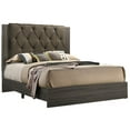 thumbnail image 6 of JERFIT Queen Upholstered Platform Bed Frame with Tufted Headboard, Gray Rubber Wood Modern Bedroom Furniture, No Box Spring Needed, 6 of 10