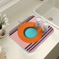 thumbnail image 4 of Yayeee Dish Drying Mat for Kitchen Counter 16" x 18" Microfiber Super Absorbent Coffee Decorative Pad, Orange Circle, 4 of 9