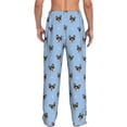 thumbnail image 3 of Uemuo Corgi Dog Pattern Men's Wide Leg Palazzo Lounge Pants with Pockets Light Weight Loose Comfy Casual Pajama Pants-Large, 3 of 9
