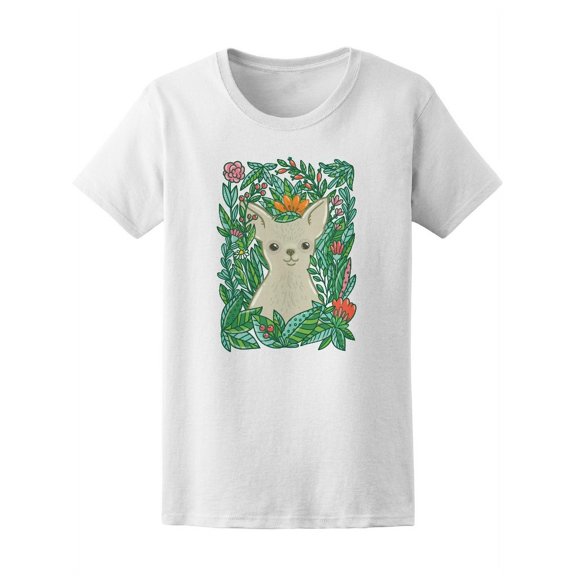 Cute Chihuahua The Flowers T-Shirt Women -Image by Shutterstock, Female Small