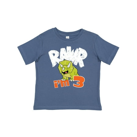 

Inktastic RAWR I m 3! Baby Triceratops Gift Toddler Boy or Toddler Girl T-Shirt