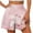 173#Pink, variant on Dwaogom Women's Summer Solid Color High Waisted Shorts With Floral Pleated Hem Casual Shorts Leggings For Women Plus Size Leggings Women Cotton