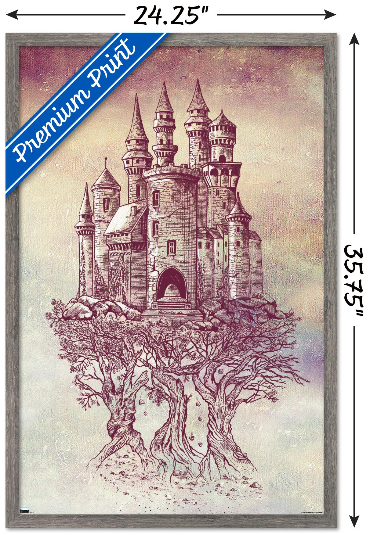 Rachel Caldwell - Castle in Trees Wall Poster, 22.375" x 34" Framed
