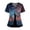 Dark Blue, variant on 250th Anniversary Patriotic Flag Scrubs Top for Women - V-Neck Short Sleeve Medical Uniform with Double Pockets, Side Slit Nursing Workwear White L