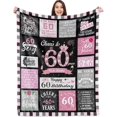 thumbnail image 1 of LHSHID 60th Birthday Gifts for Women Blanket 60th Birthday Gift Ideas 60th Birthday Decorations Women 60 Birthday Blanket Gifts for 60 Year Old Women Throw Blanket 50"x60", 1 of 8