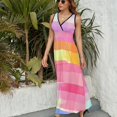 thumbnail image 3 of Watercolor Stripes Vestido Sin Mangas Para Mujer, Traje De, Ropa De Cumpleaños, Verano, 3 of 5