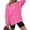 Pink, variant on CaiJunJia Sweatshirts , Fall Women's Soft Oversized Sweatshirt Casual Long Sleeve Solid Open Fork Tops Blouse