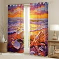 thumbnail image 2 of Erosebridal Starfish SeashellCurtains for Living Room,Ocean Beach 30%-50% Blackout Curtains Set of 2 (38x45),Sea Animal Curtains and Drapes (38x45),Unicorn Room Decorative, 2 of 6