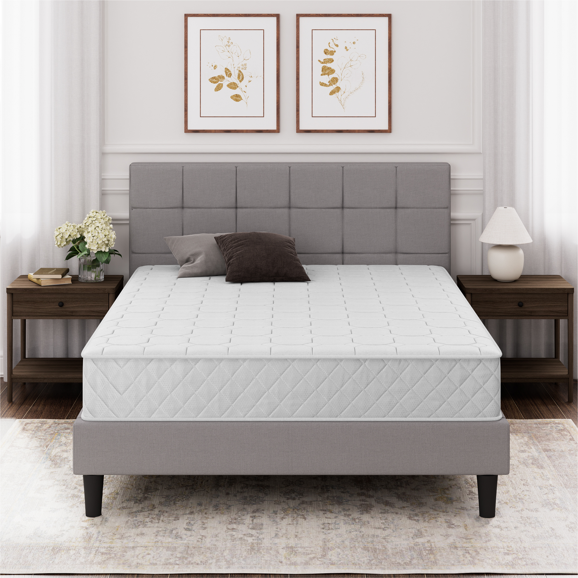 Zinus 8" Quilted Hybrid Mattress of Comfort Foam and Pocket Spring, Adult, Queen - image 2 of 9