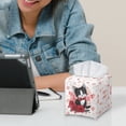 thumbnail image 6 of POLERO Cute Tissue Box Cover Square, Black Cat Rose PU Leather Tissue Box Holder Waterproof, Decorative Facial Organizer for Bathroom, Vanity Countertop, Car, 6 of 7