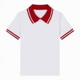 thumbnail image 4 of NIEWTR Boys Uniform Short Sleeve Polo Shirt Classic Collared Top for School and Daily（A01-Red,11-12 Years), 4 of 4