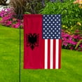thumbnail image 3 of American Albania Flag Albanian Friendship U.S.A Memorial Day Patriotic For Garden Flag, Double-Sided Decorative Outdoor Flag, Patriotic Polyester Yard Flag 12 x 18 in, 3 of 5