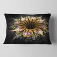thumbnail image 2 of Designart Dark Golden Fractal Flower Digital Art - Floral Throw Pillow - 12x20, 2 of 5