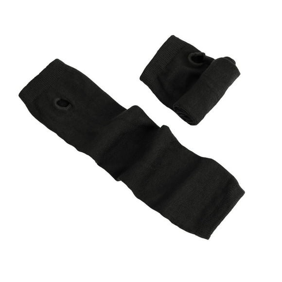 Zhuge Guantes largos sin dedos a rayas para mujer, calentadores de brazos tejidos de invierno para punk rock, cosplay, gótico y fiesta de Navidad, color negro