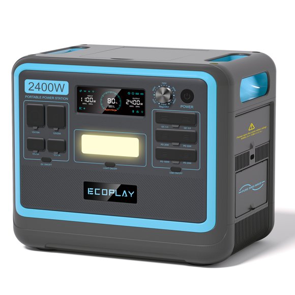 Eco Play 2400W 2048Wh Portable Solar Generator Power Station | Black Friday Deal