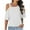 A-White, variant on Women's T Shirts Off Shoulder Summer Solid Color Short Sleeve Casual Tees A-Olive Green