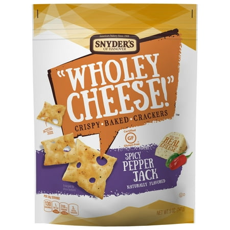 Snyder's of Hanover Wholey Cheese! Spicy Pepper Jack Gluten Free Cheese Crackers, 5 (Best Crackers For Cream Cheese And Pepper Jelly)